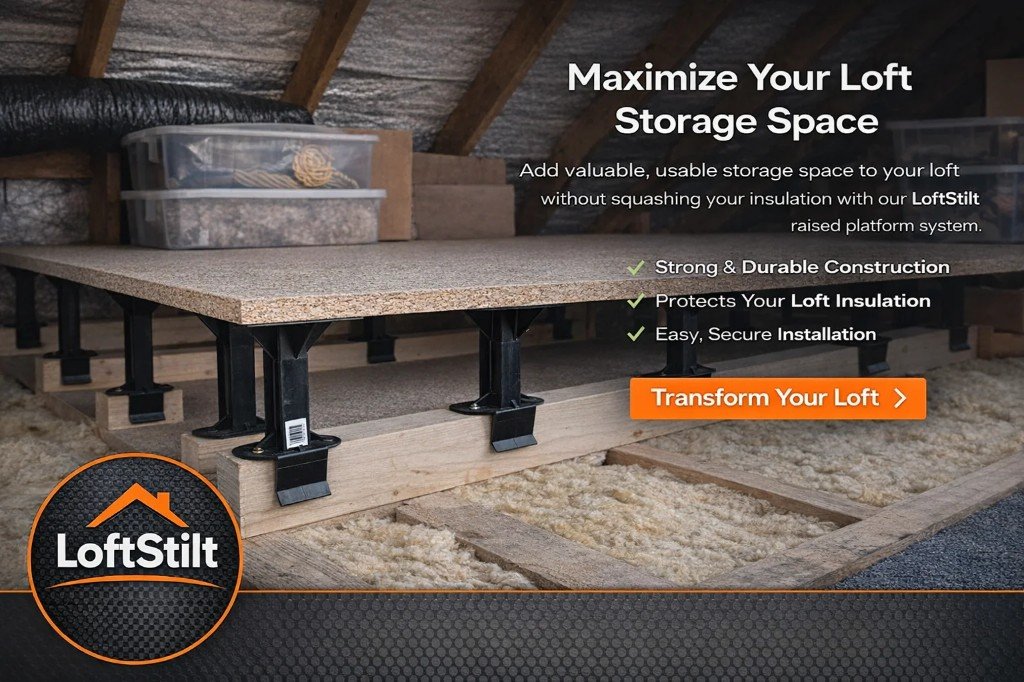 LoftStilt raised loft storage platform maximising loft storage space above insulation